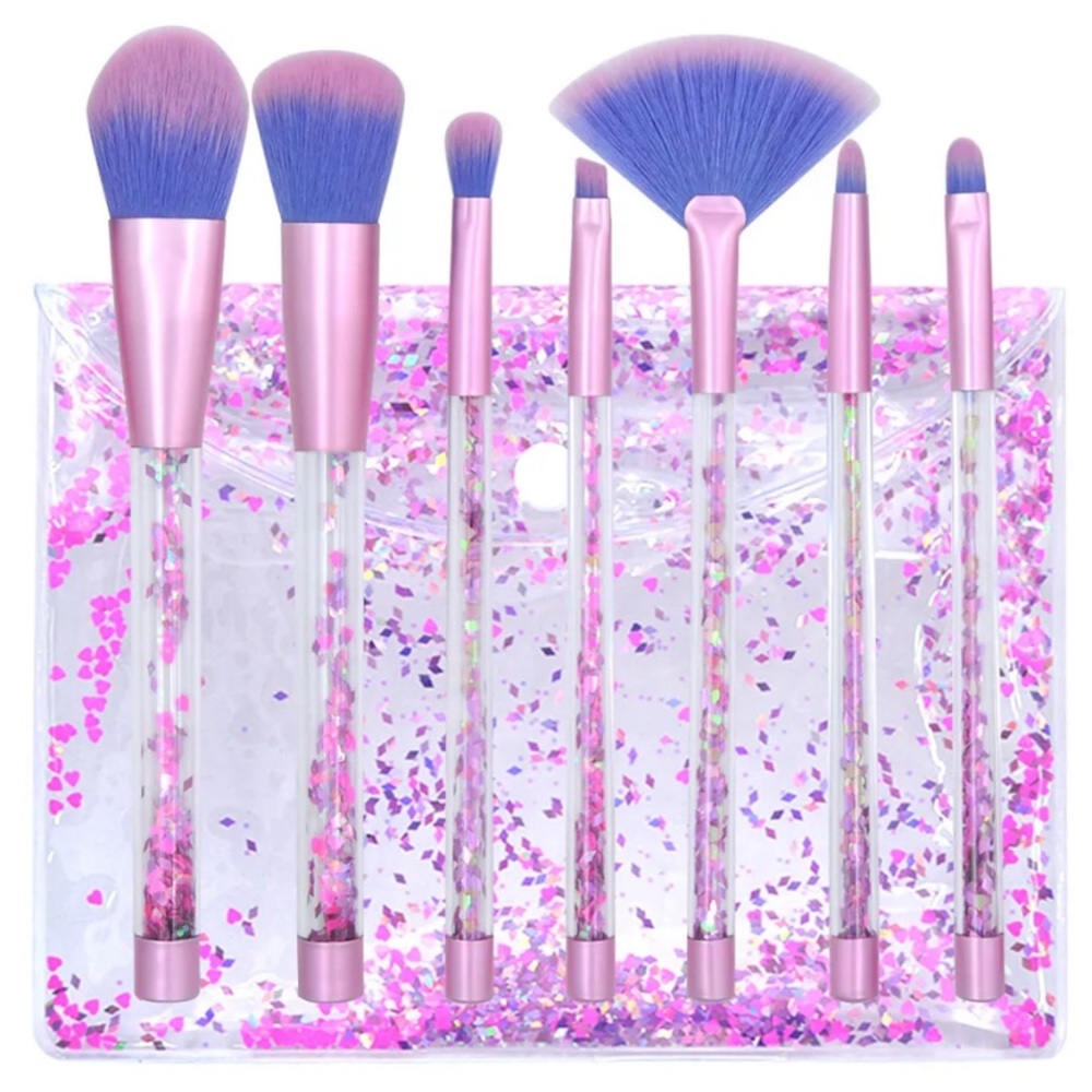 7pcs Crystal Makeup Brushes Kit + Case - Picture 2 of 11